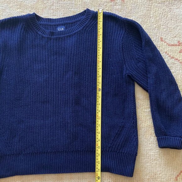 Vintage Gap Chunky Ribbed 100% Cotton Navy Blue Sweater, Medium - Picture 5 of 6